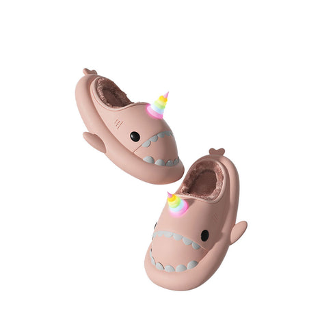 Sharkicks Basic - Invierno, Pantuflas de Tiburón Unicornio, Tacón Abierto